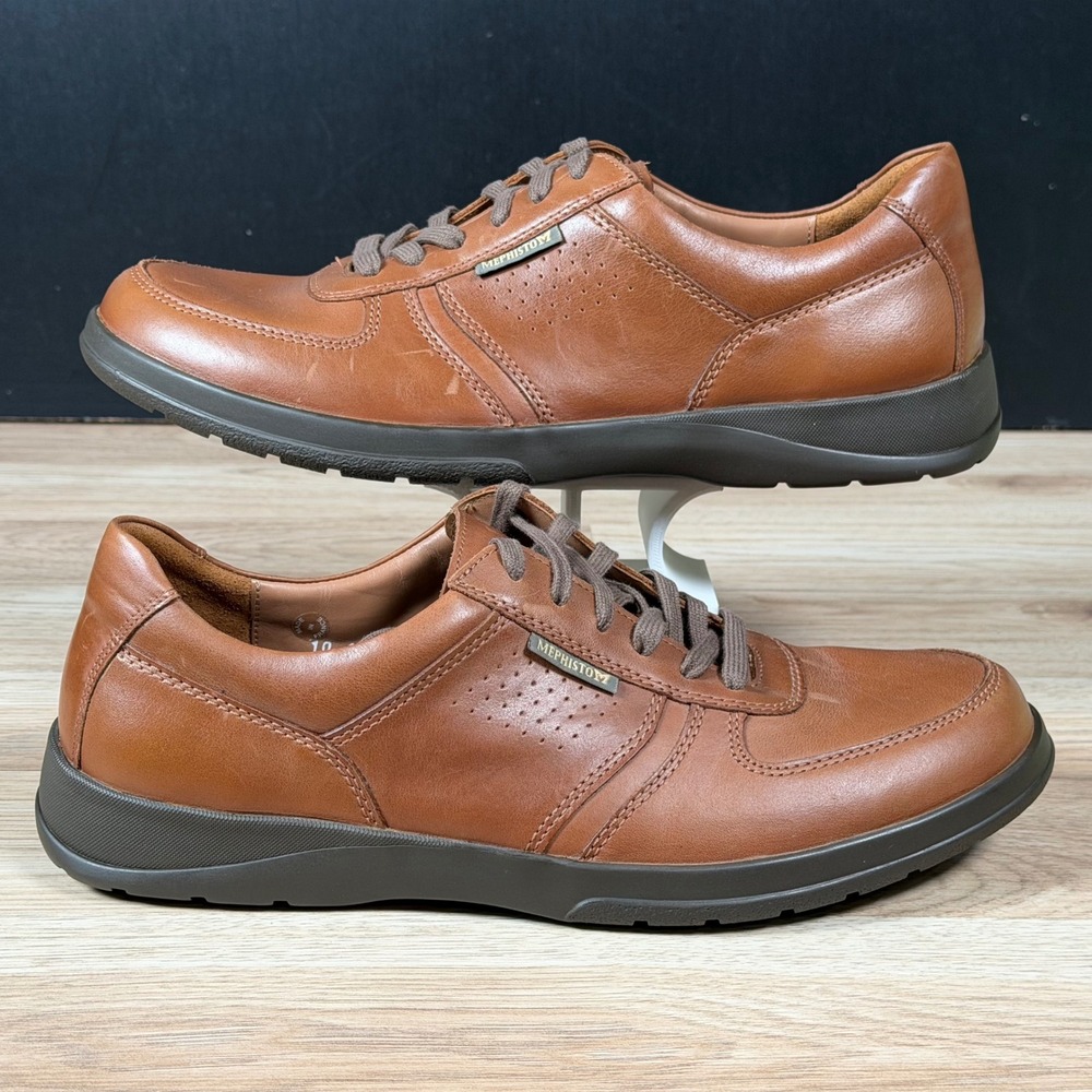Mephisto Matteo Sneakers Mens Size 10 Brown Leather Air-Jet Walking Shoes Preppy